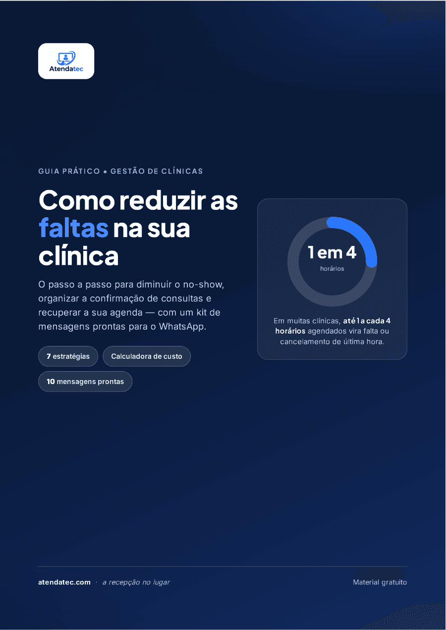 Capa do guia: Como reduzir as faltas na sua clínica